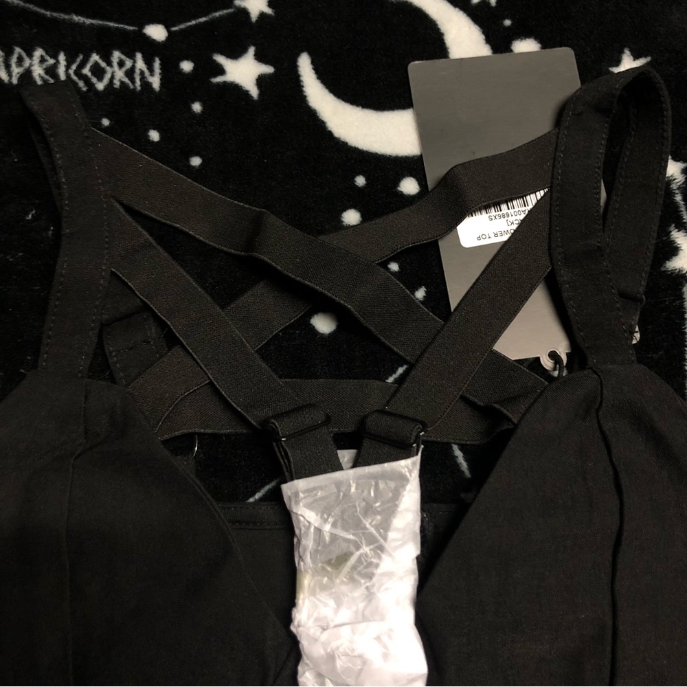 Killstar Black Strappy Gothic Tank Top - Picture 6 of 7